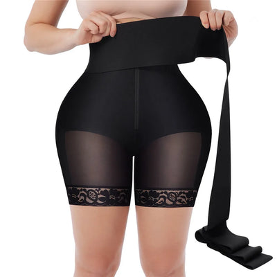 2 IN 1 Fajas Shaper Shorts and Removable Waist Trainer Wrap